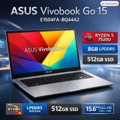 ASUS VIVOBOOK GO 15 E1504FA-BQ4442 Ryzen 5 7520U 8GB LPDDR5 512GB SSD 15.6 inç Full HD DOS Dizüstü Bilgisayar