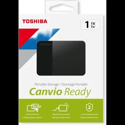 TOSHIBA HDTP310EK3AA, Canvio Ready, 1TB, 2.5" USB 3.0, Taşınabilir, Harici HDD, (Black)