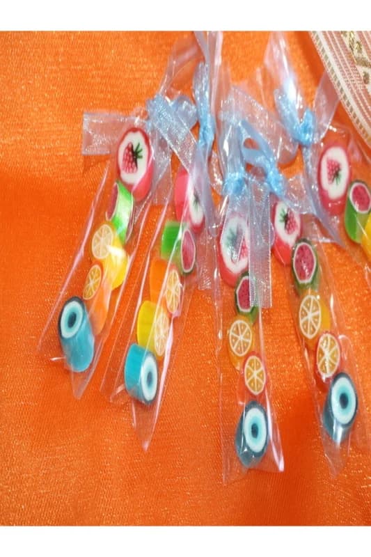 Çok Renkli Desenli Parmak Lolly Candy 12 Adet