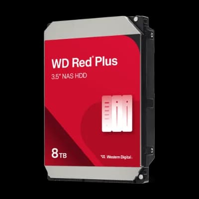 WD RED Plus, WD80EFPX, 3.5", 8TB, 256Mb, 5640 Rpm, 7/24 GÜVENLİK-NAS-SERVER HDD