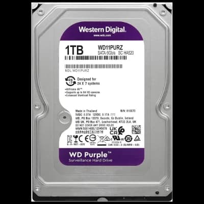 WD PURPLE, WD11PURZ, 3.5" 1TB, 64Mb, 5400 Rpm, 7/24 Güvenlik, HDD (Türkiye Distribütörü Garantili)