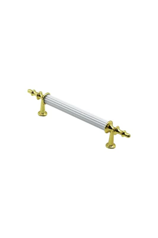 10 Adet Beyaz - Altın Boru Kulp 9.6CM
