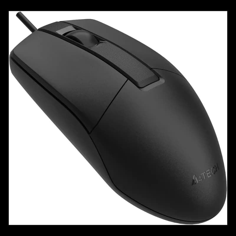 A4 TECH OP-330S, Siyah, Silent, V-Track, 1200dpi, 3 Buton, Usb Kablolu, Optik Mouse
