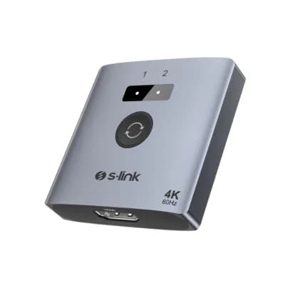 S-LINK SL-LU602, 2xHDMI, 4K, 60Hz, Monitör Çoklayıcı (1PC-2Monitör veya 2PC- 1Monitör) Çift Yönlü Switch