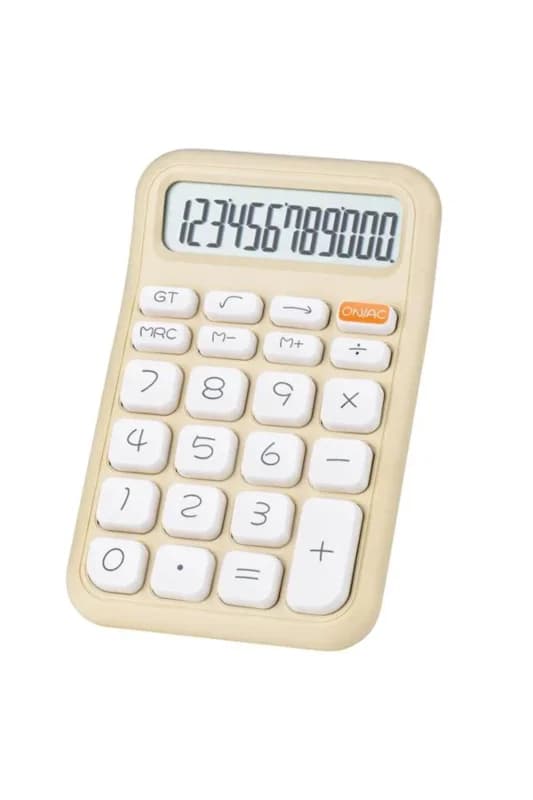 PM-25408 Krem Renk Beyaz Tuş 12 Haneli Hesap Makinesi