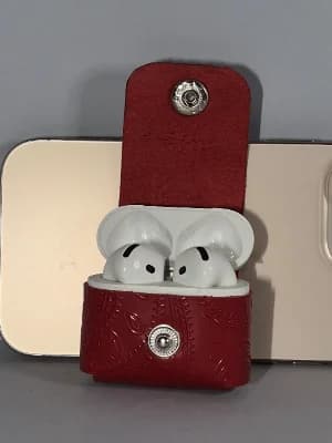 Gogo Hakiki Deri Airpods 4.nesil Kılıf Kırmızı Airpods 4.nesil Kılıf