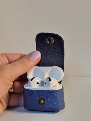 Gogo Hakiki Deri Airpods 4.nesil Kılıf Lacivert Airpods 4.nesil Kılıf