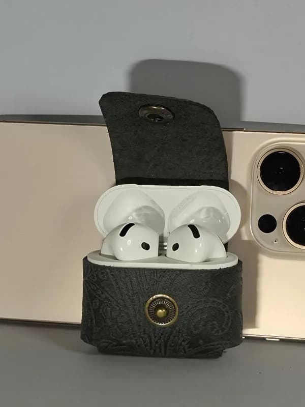 Gogo Hakiki Deri Airpods 4.nesil Kılıf Siyah Airpods 4.nesil Kılıf