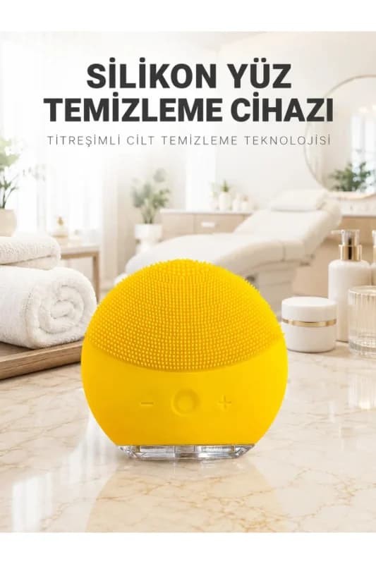 Elektrikli Silikon Yüz Temizleme Fırçası Şarjlı Ayarlanabilir Titreşimli Cilt Bakımı
