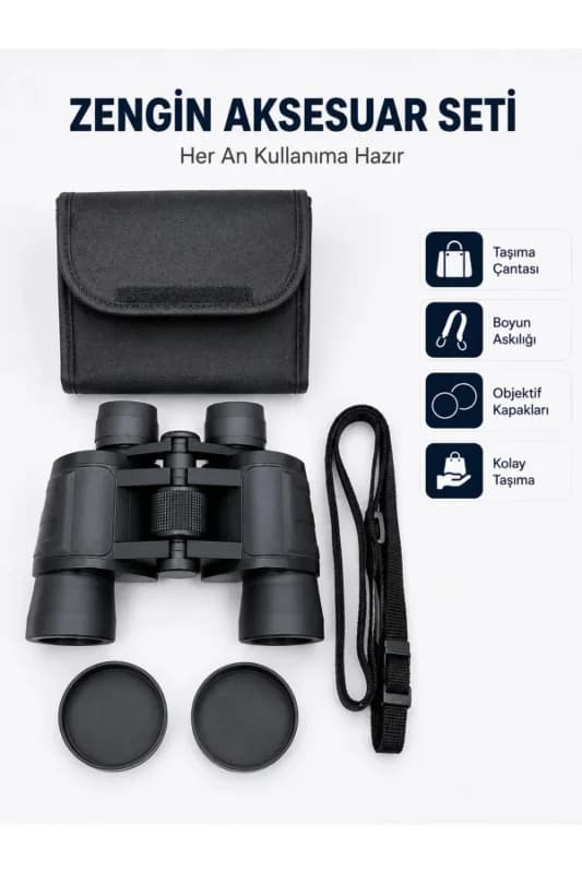 20x Büyütmeli Profesyonel Dürbün | HD Optik Lens Taşıma Çantalı ve Boyun Askılı