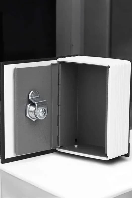 Gizli Kasa Kitap Görünümlü Anahtarlı Çelik Mini Kasa