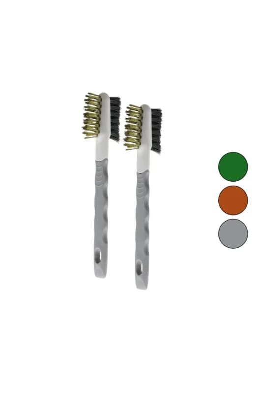 2PCS Çift Taraflı Tel Başlı Tel Fırça Sert - Daha Sert Tel Çıkarılabilir Saplı