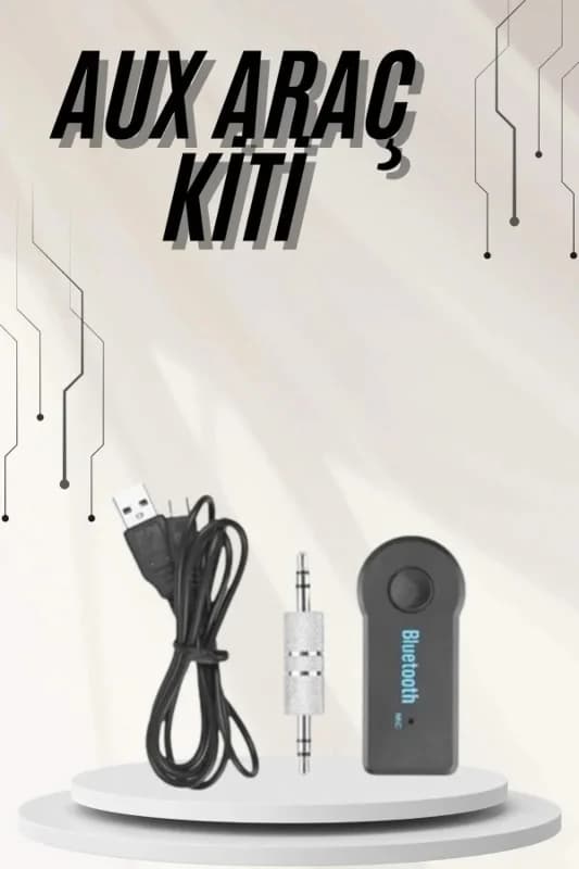 Yeni Nesil Bluetooth Aux Araç Kiti Siyah TV Tablet Telefon Araç Araba