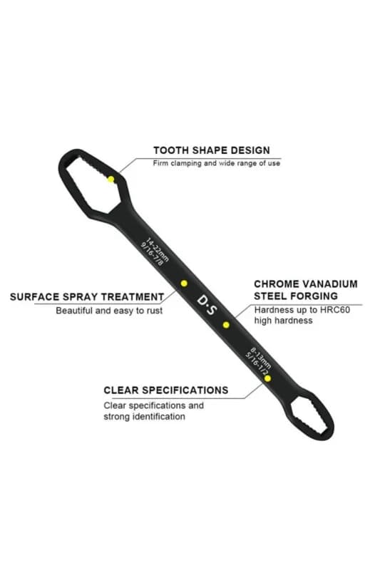 Universal Anahtarı Çift kafalı Çok Fonksiyonlu 6-22mm
