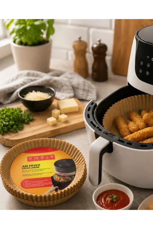 100 Parça Airfryer Kağıdı Tek Kullanımlık Temiz Pişirme Kağıdı