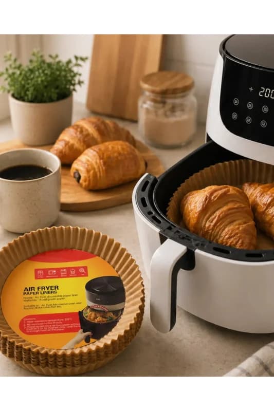 Yuvarlak Airfryer Kağıdı 100 Adet Yağ Tutmaz Hazne Koruyucu