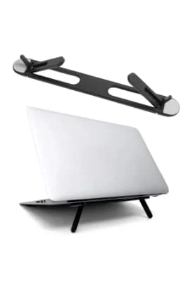 2 Kademeli Katlanabilir Laptop Standı – Kendiliğinden Güçlü Yapışkanlı, Ergonomik Tablet Yükseltici