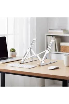 Plastik Katlanır Tablet Standı – Ayarlanabilir Açılı, Taşınabilir Masaüstü Telefon ve Tablet Tutucu