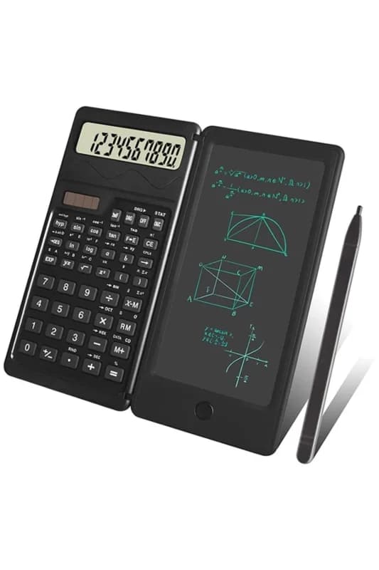Silinebilir LCD Yazı Tabletli,Kalemli Katlanabilir Bilimsel Hesap Makinesi