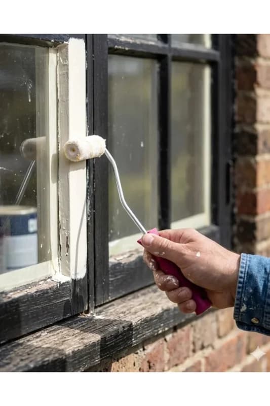 Mini Boya Rulo Seti 10 Cm Boya Fırçası 6 Adet Yedek Rulo Hediyeli Boya Uygulama Aparatı