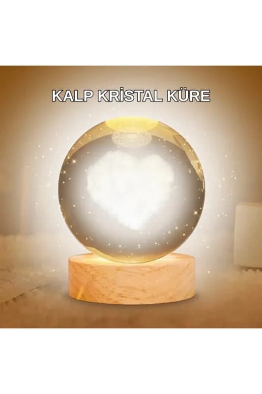 Kalpli LED Işıklı Cam Küre Büyük Boy Kristal Tasarım