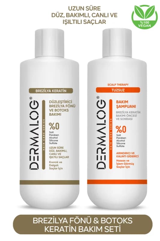 DERMALOG Brezilya Fönü - Keratin Bakımı & Botox Bakımı Kalıcı Düzleştirici Ve Onarıcı Bakım Seti
