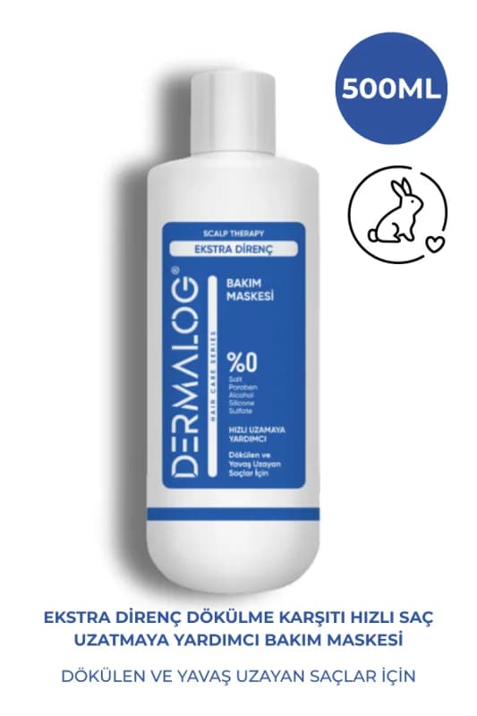 DERMALOG Dökülen Ve Yavaş Uzayan Saçlar Için Ekstra Direnç Hızlı Saç Uzatma Yardımcı Maske 500 ml