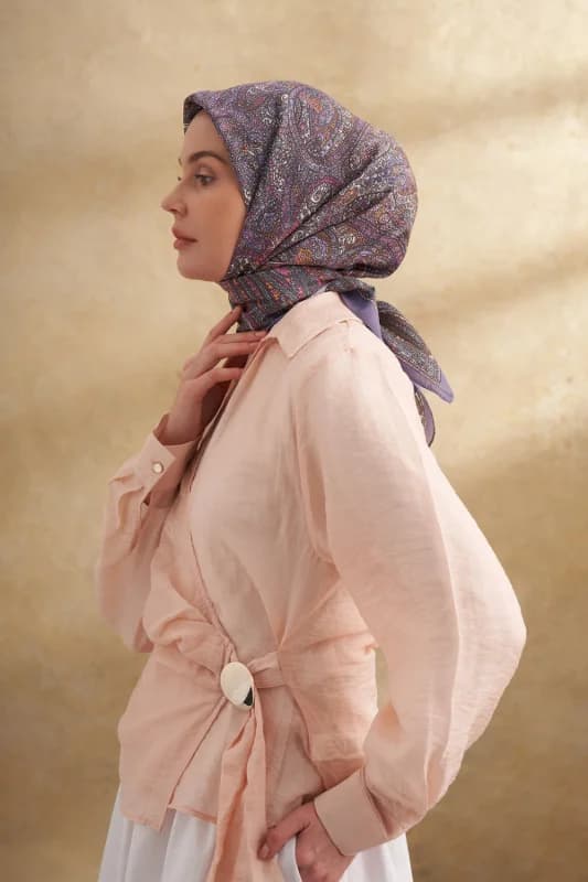FLOŞ VİSKON VINTAGE DESEN EŞARP
