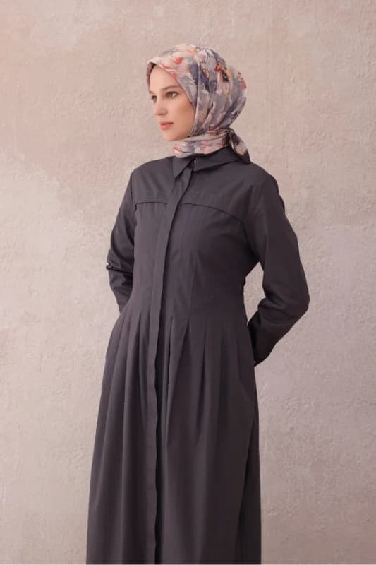 Fresh Çiçek Desen Gri Vizon Mercan Paulista Eşarp 12 - 07