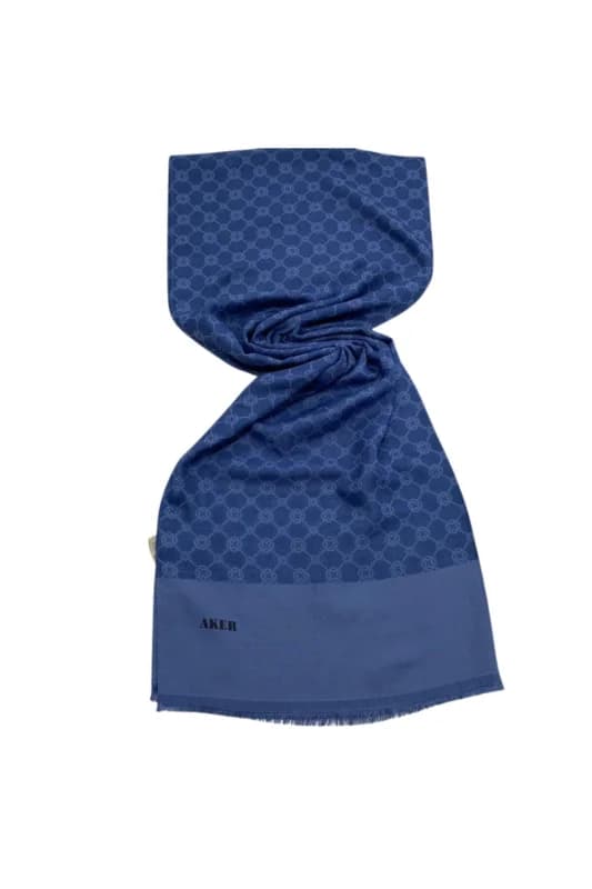 Elegance Şal İndigo Monogram Desenli 1090100-922