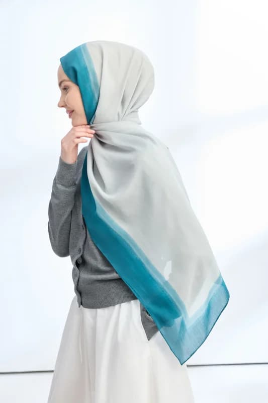 SOFT BLUSH FLOŞ VİSKON ŞAL - KREM - PETROL YEŞİLİ