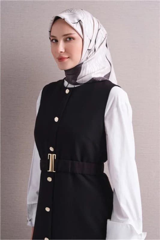 Saf İpek Twill Eşarp 9639D 03