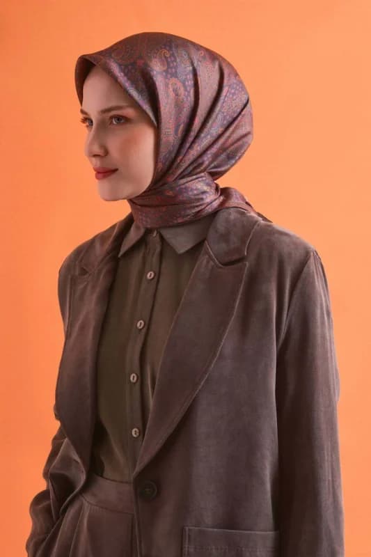 Saf İpek Twill Eşarp 9631D 03
