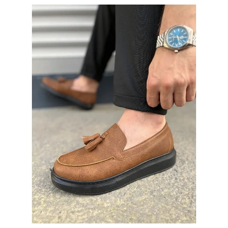 Pabucmarketi Taba (Siyah Taban) Püsküllü Erkek Günlük Ayakkabı