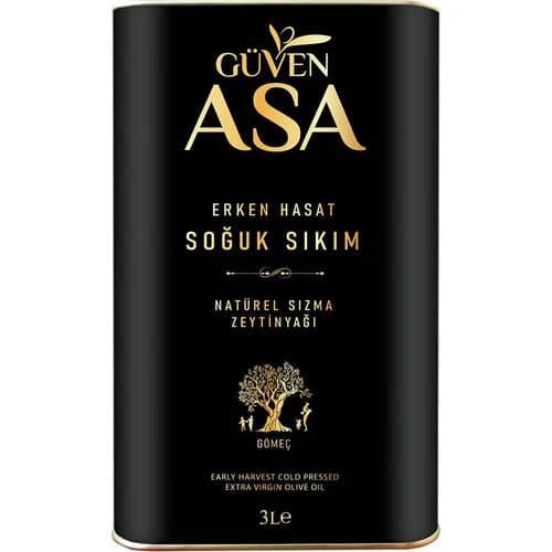 Güven Asa Erken Hasat Soğuk Sıkım Zeytinyağı Teneke 3 Lt