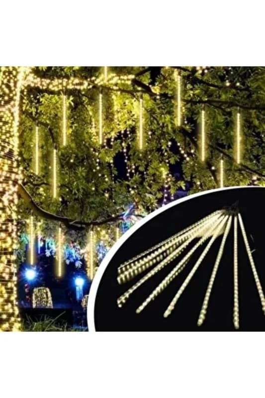 10'Lu 45 Cm Plastik Meteor Led Usb 2M Kablo Sarı Renk Ağaç Işığı – Renk Değiştiren Asmalı Dekoratif