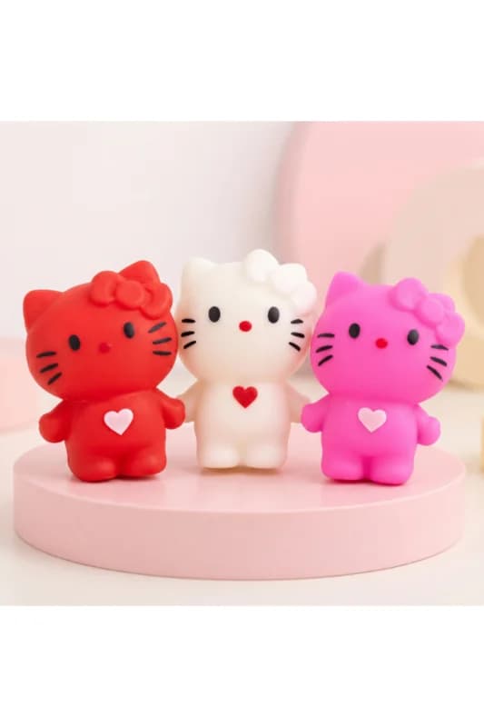 Hello Kitty Tasarımlı Stres Oyuncağı - 12'li Paket - Karışık Renk - Yumuşak Oyuncak