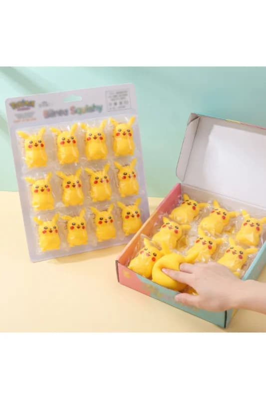 Pikaçu Stres Oyuncağı - 12'li Paket - Yumuşak Oyuncak
