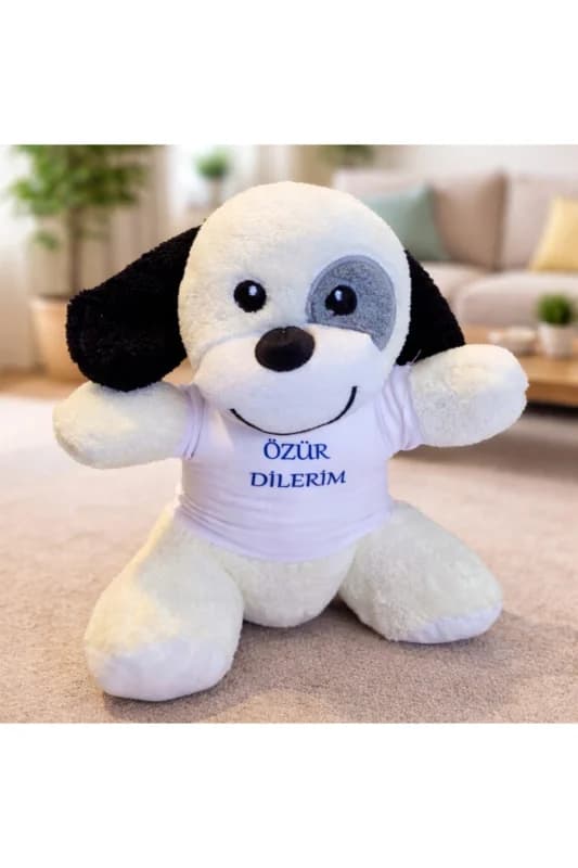Özür Dilerim Tişörtlü Sevimli Beneklii Peluş Köpekk (ki)