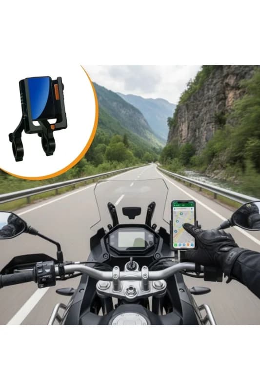 Evrensel Motosiklet Telefon Tutucu – Kaymaz, Kilitlenebilir Güvenli Tutuşlu, 360° Ayarlanabilir
