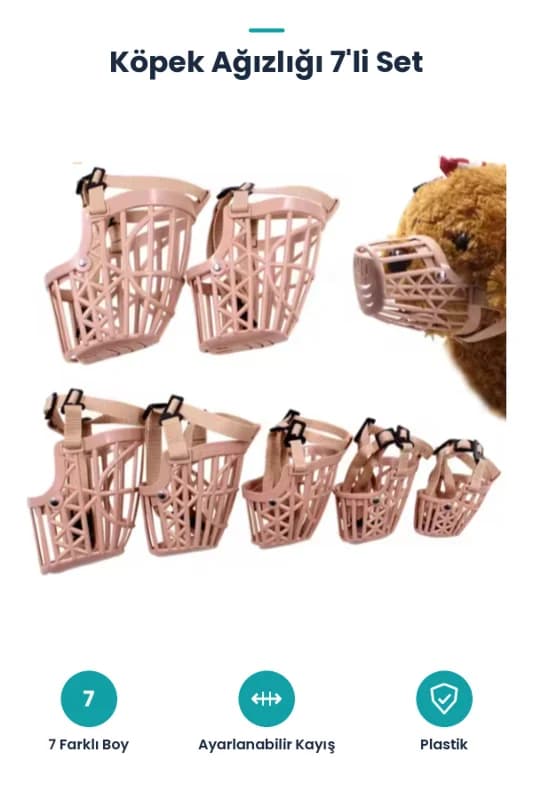 Köpek Koruma Ağızlığı 7'li Set