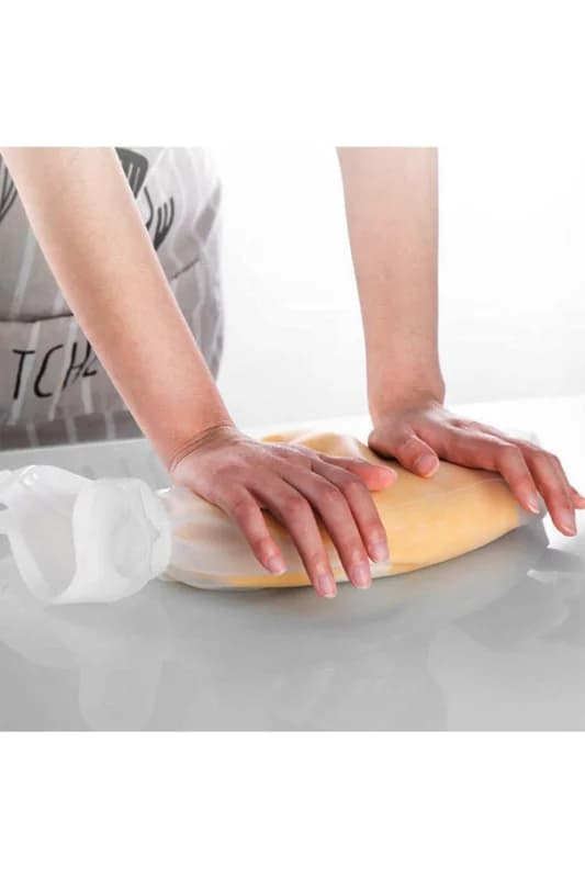 ® Büyük Hamur Torbası Silikon Şeffaf Hamur Yoğurma Torbası Ekmek Makarna M