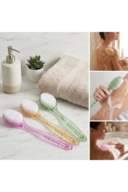 ® Plastik Saplı Vücut Temizleme Fırçası - Çok Amaçlı Sırt ve Vücut İçi