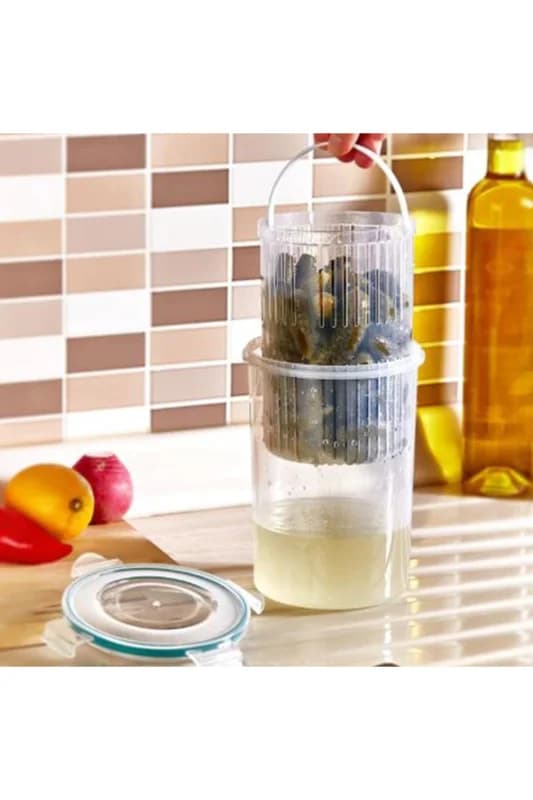 ® Zeytin Turşu Sebze Yıkama Kutusu Klipsli Kapaklı Saklama Kabı