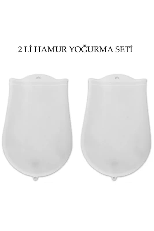 ® Hamur Torbası 2 li Set Orta ve Büyük Hamur Silikon Şeffaf Yoğurma Torbası