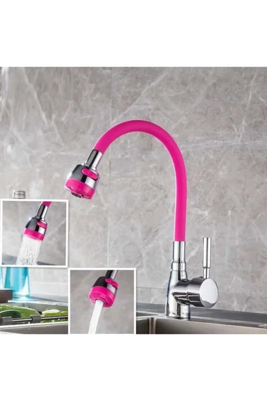 ® Oynar Başlıklı Tasarruflu Kubar Musluk Borusu ve Başlığı Pembe
