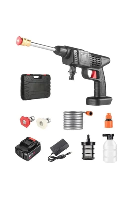 Mey İthalat® 48V Çift Bataryalı Taşınabilir Basınçlı Yıkama Tabancası