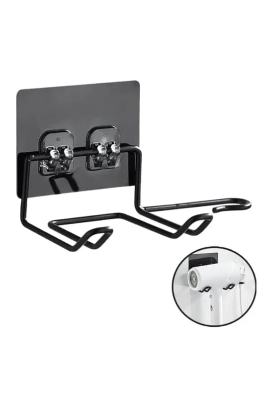 ® Fön Makine Askısı Siyah Yapışkanlı Fön Makine Tutucu