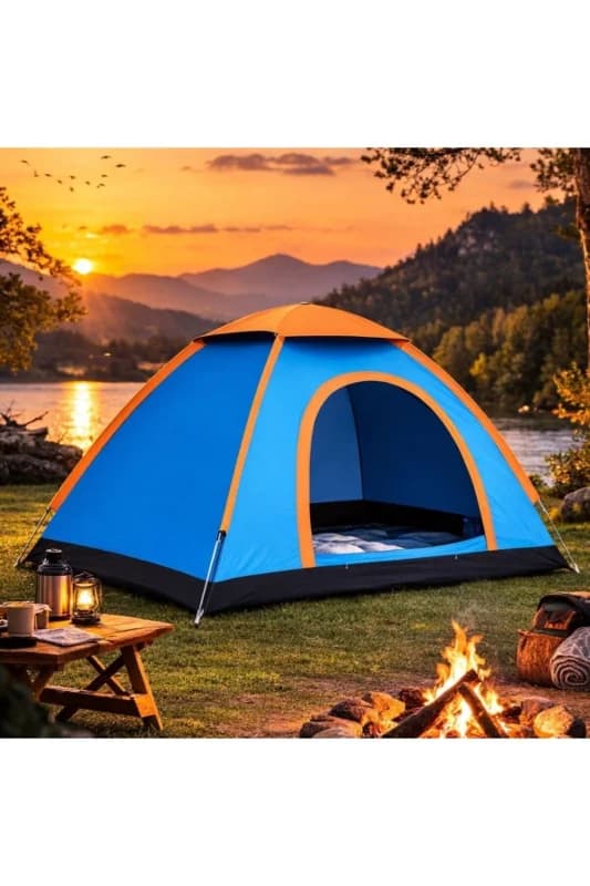 ® 3 Kişilik Yarı Otomatik Kurulum Kamp Çadırı – Suya Dayanıklı, Taşıma