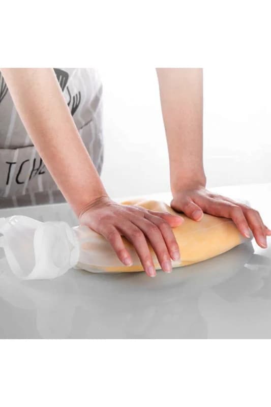 ® Orta Hamur Torbası Silikon Şeffaf Hamur Yoğurma Torbası Ekmek Makarna Mantı
